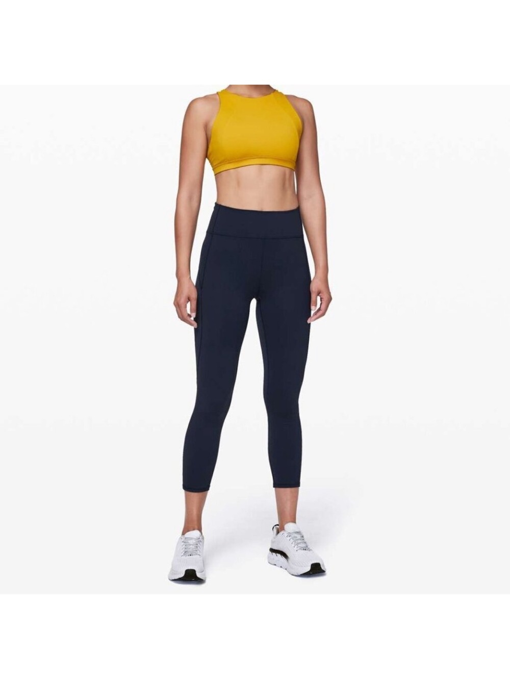 Lululemon In Movement Crop 23" True Navy- High Rise Everlux Leggings- Size 8